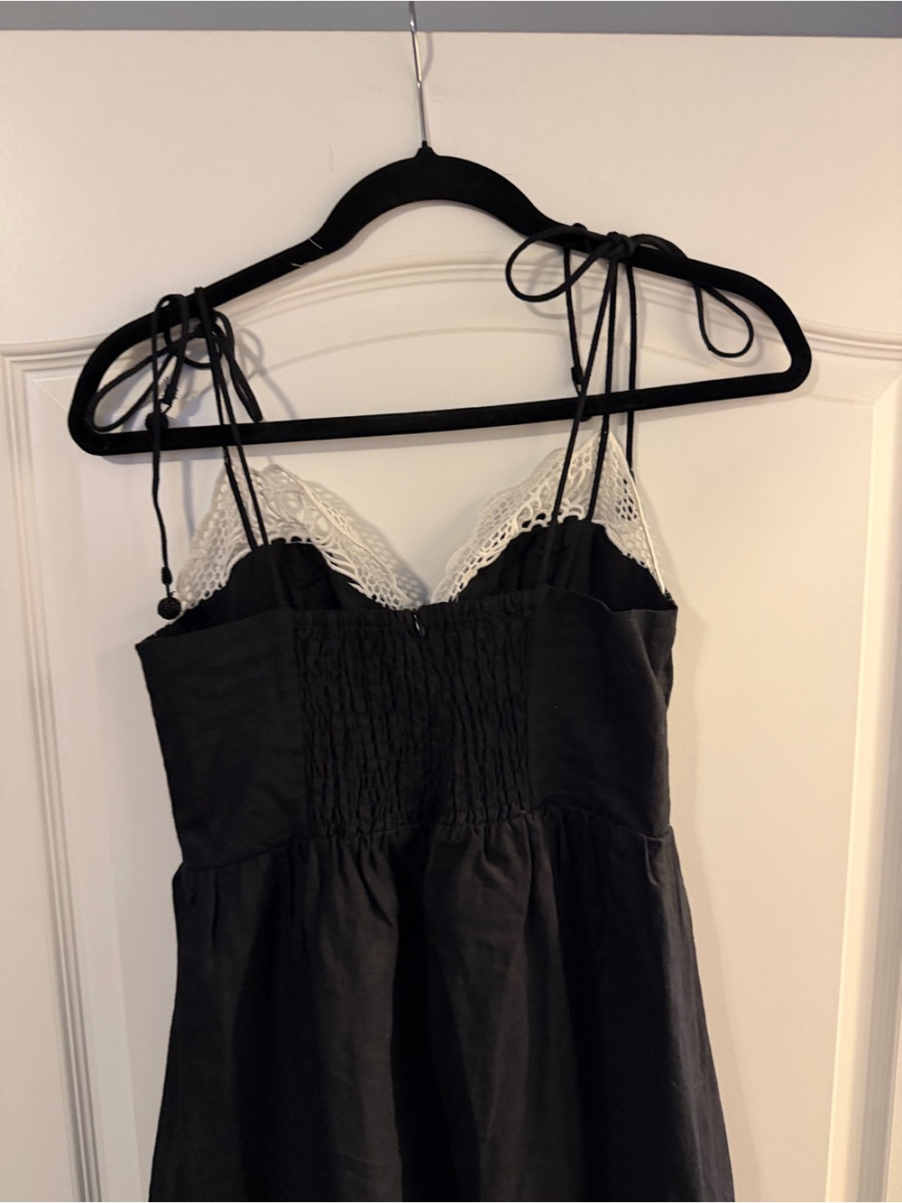 Farm Rio Richelieu Crochet Lace Linen Midi Sundress Size Small - Picture 6 of 7
